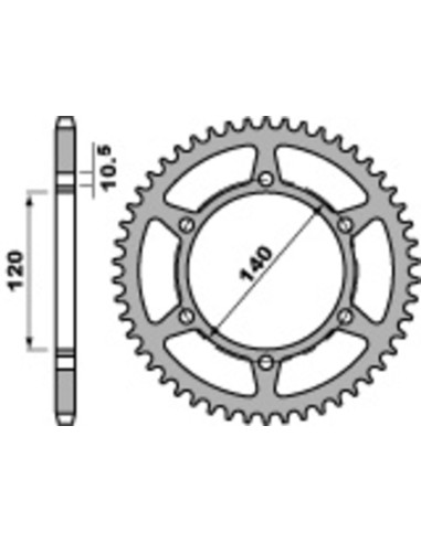 PBR Standard C45 Steel Rear Sprocket 475 - 520