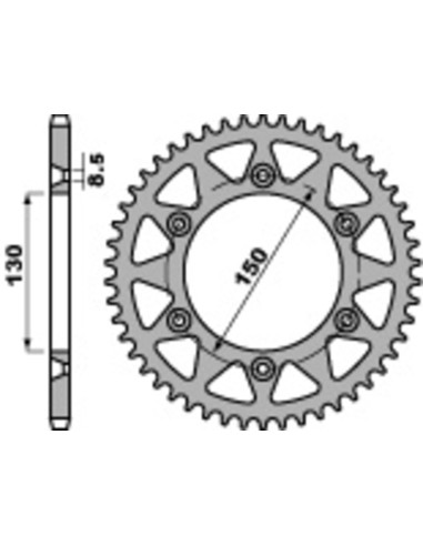 PBR Standard C45 Steel Rear Sprocket 270 - 520