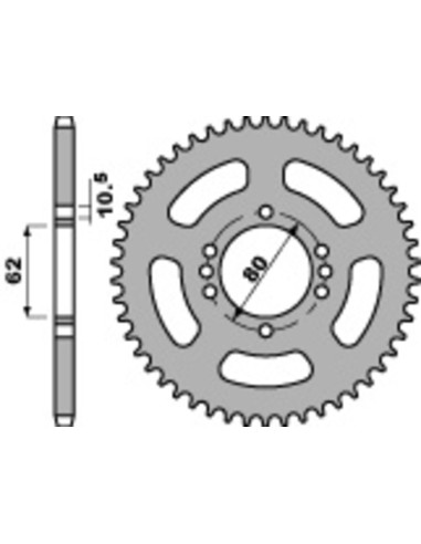 PBR Standard C45 Steel Rear Sprocket 843 - 428