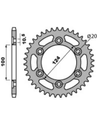 PBR Standard C45 Steel Rear Sprocket 1027 - 520