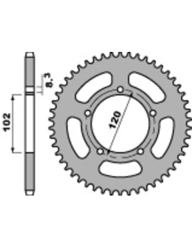 PBR Standard Steel Rear Sprocket 4373 - 420