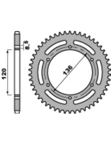 PBR Standard C45 Steel Rear Sprocket 859 - 520