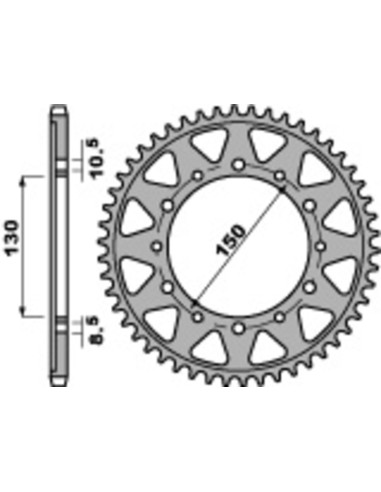 PBR Standard C45 Steel Rear Sprocket 860 - 530