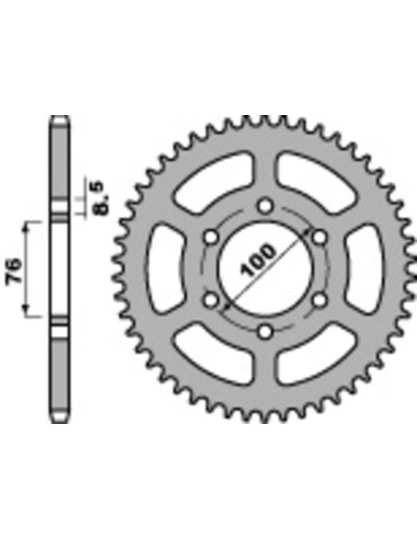 PBR Standard C45 Steel Rear Sprocket 4513 - 428