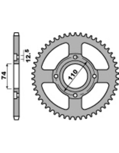 PBR Standard C45 Steel Rear Sprocket 854 - 530