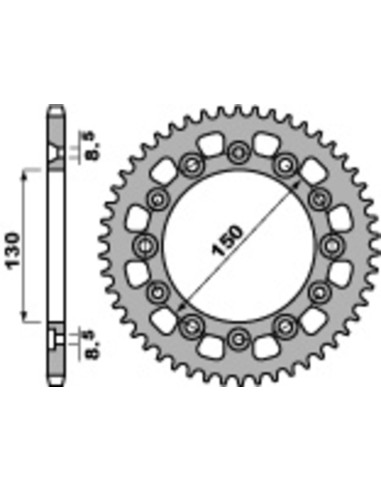 PBR Steel Standard Rear Sprocket 4308 - 520