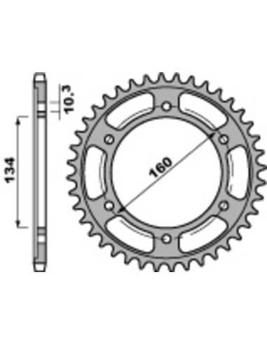 Pinion spate standard din oțel PBR 4405 - 525