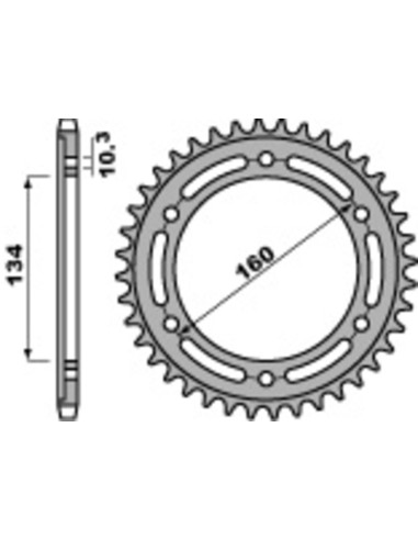 PBR Standard C45 Steel Rear Sprocket 4400 - 520