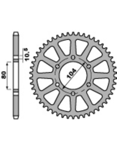 PBR Standard C45 Steel Rear Sprocket 478 - 520