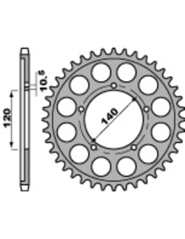 PBR Standard C45 Steel Rear Sprocket 4409 - 530