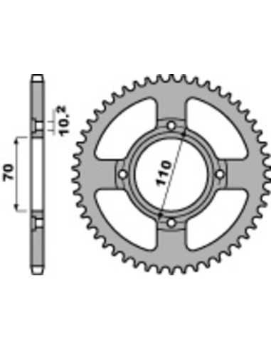 PBR Standard C45 Steel Rear Sprocket 248 - 520