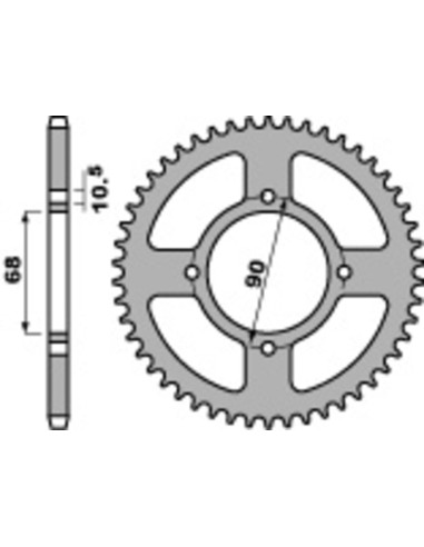 PBR Standard C45 Steel Rear Sprocket 256 - 520