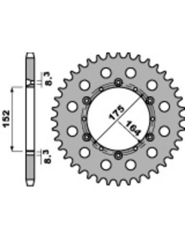 PBR Standard C45 Steel Rear Sprocket 856 - 520