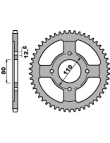 Pinion spate standard din oțel PBR 284 - 530