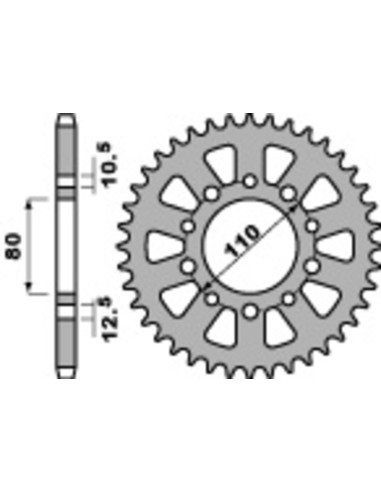 PBR Standard C45 Steel Rear Sprocket 334S - 530