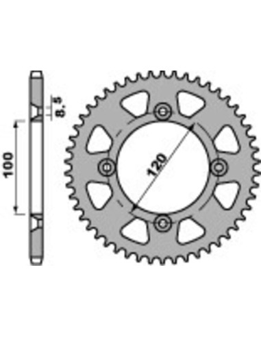 PBR Ultra-Light Aluminium Rear Sprocket 798 - 428