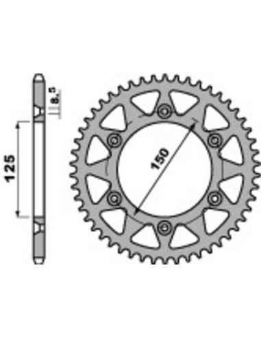 PBR Ultra-Light Aluminium Rear Sprocket 899 - 520