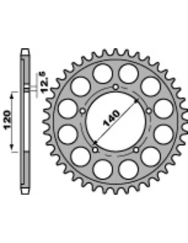 PBR Standard C45 Steel Rear Sprocket 4459 - 530