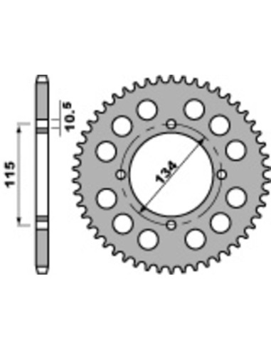 PBR Standard C45 Steel Rear Sprocket 711 - 530