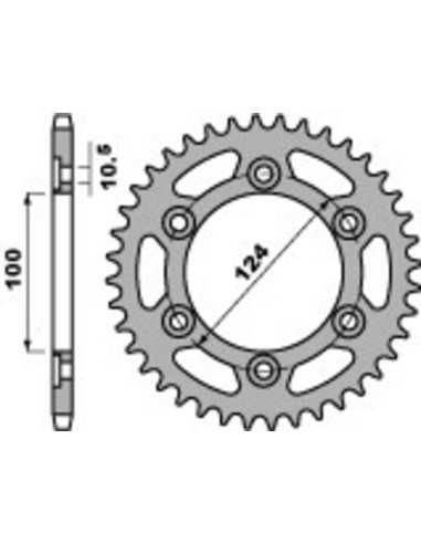 PBR Standard C45 Steel Rear Sprocket 1027 - 520