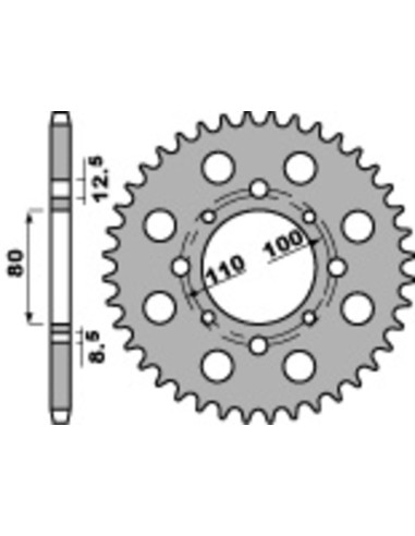 PBR Standard C45 Steel Rear Sprocket 333 - 630