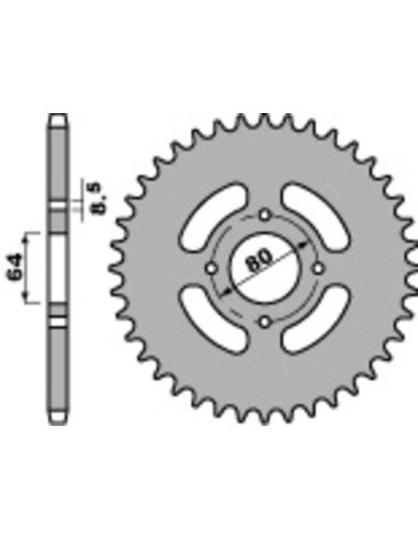 Pinion spate standard din oțel PBR 838 - 428