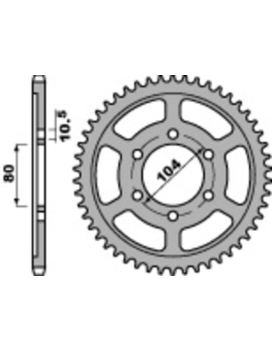 PBR Standard C45 Steel Rear Sprocket 4359 - 525