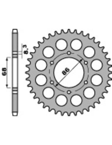 Pinion standard din oțel PBR 468 - 428