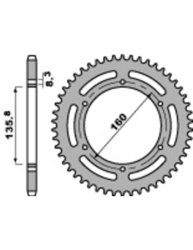 PBR Standard C45 Steel Rear Sprocket 3552 - 520