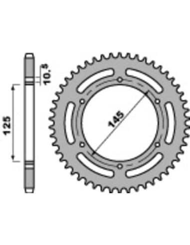 PBR Standard C45 Steel Rear Sprocket 866 - 520