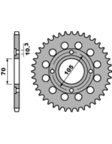 Pinion spate standard din oțel PBR 278 - 530