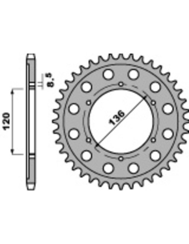 PBR Standard C45 Steel Rear Sprocket 4324 - 428
