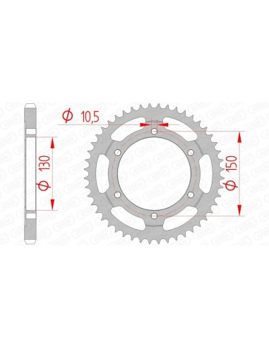 AFAM Steel Standard Rear Sprocket 10502 - 525