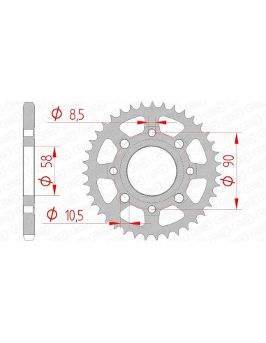 AFAM Steel Standard Rear Sprocket 10201 - 428