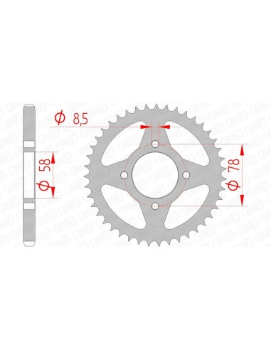 AFAM Steel Standard Rear Sprocket 14201 - 428