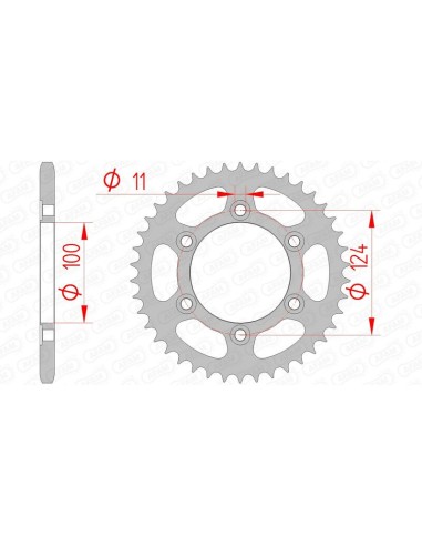 Pinion spate standard din oțel AFAM 50602 - 520