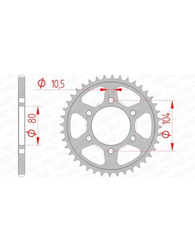 AFAM Steel Standard Rear Sprocket 16504 - 520