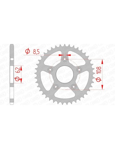 Pinion standard din oțel AFAM 44203 - 520