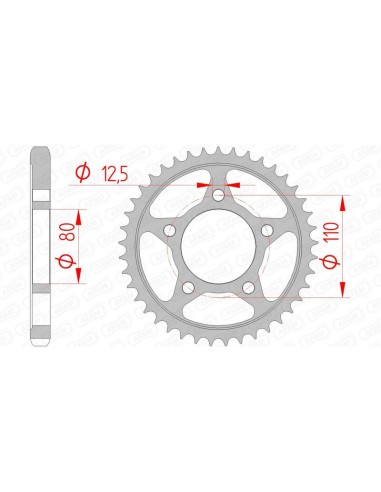 Pinion standard din oțel AFAM 10605 - 530