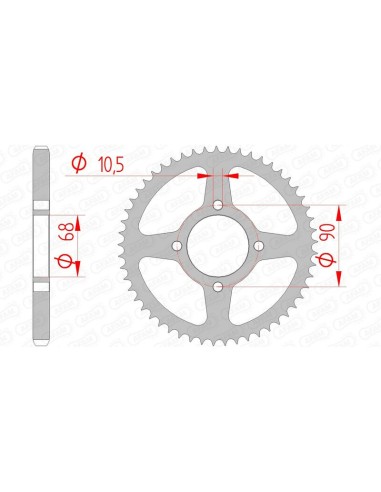 AFAM Steel Standard Rear Sprocket 10205 - 428