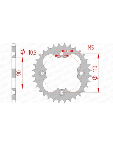 Pinion standard din oțel AFAM 92324 - 520