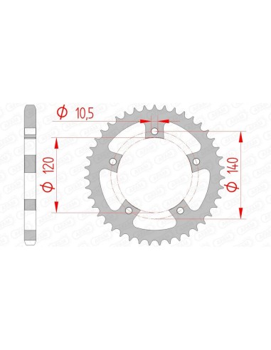AFAM Steel Standard Rear Sprocket 86500 - 525