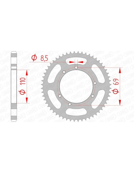 Rear sprocket AFAM Steel Standard - 428