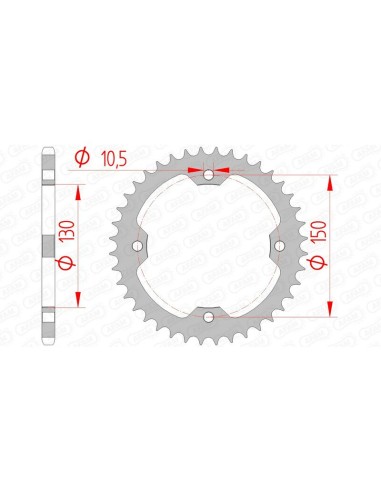 AFAM Steel Standard Rear Sprocket 92328 - 520