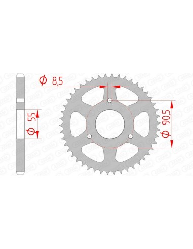 AFAM Steel Standard Rear Sprocket 80200 - 428