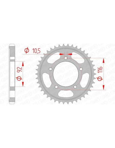 AFAM Steel Standard Rear Sprocket 16900530