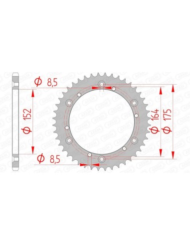 AFAM Steel Standard Rear Sprocket 12500 - 520