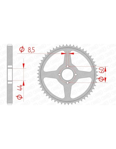 AFAM Steel Standard Rear Sprocket 12222 - 428