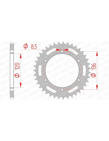 AFAM Steel Standard Rear Sprocket 12304 - 520