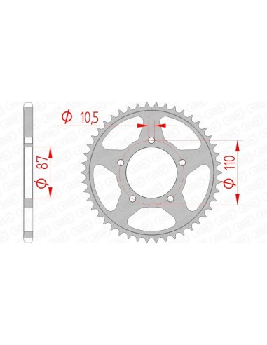 Pinion standard din oțel AFAM 14405 - 520